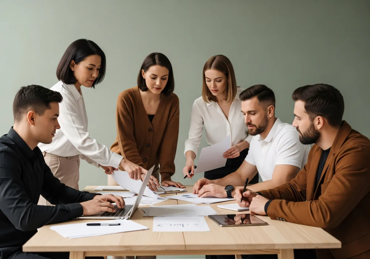 Equipe avaliando ambiente competitivo